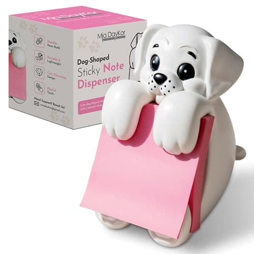 Resin Made 3" x 3" Cute Sticky Note Holder for Desk | Doodle Compatible Accordion Style Dog Pop Up Post it Note Dispenser, Pop Up Sticky Notes Dispenser for Office Holds, School & Office Desk Supplies