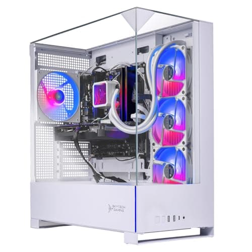 Skytech Gaming Archangel 5 Gaming PC, Intel i7 13700F 2.1GHz, NVIDIA RTX 5070 12GB VRAM, 1TB NVMe SSD, 16GB DDR4 RAM 3200, 750W Gold PSU, 360 ARGB AIO, Wi-Fi, Win 11, Desktop