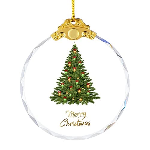 YouerCrystal Christmas Ornaments Crystal Hanging, Christmas Tree Ornament Hanging Craft Collectibles for Christmas Trees Home Party Gifts (Christmas Tree)