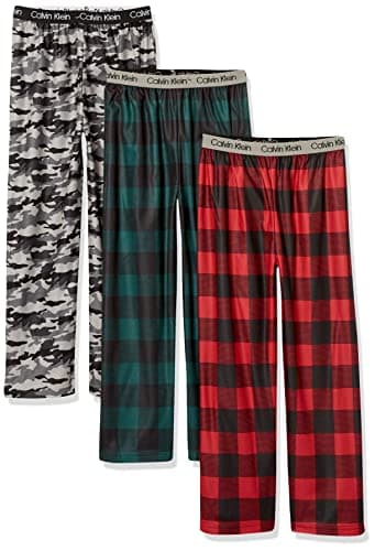Calvin Klein Boys' Super Soft Brushed Micro Pant Grey Camo, X-Large