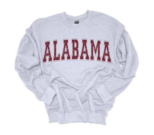 Trenz Shirt Company Mens College Football Varsity Team Name Crewneck Sweatshirt-Alabama-X-Large