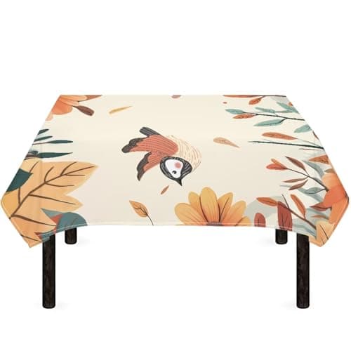 Cugasmaru Bird Tableclothes Washable Cloth for Rectangle Tablecloth Oilcloth Tablecloth Waterproof Spill-Proof Wrinkle Free Anti-Fading Tablecloth for Outdoor Party 52x70 Inches