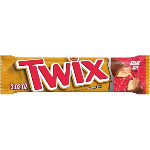 TWIX Milk Chocolate Caramel Cookie Candy Bars, Share Size, 3.02 Oz