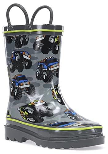 Western Chief Kids boys Waterproof Printed Rain Boot, Monster Crusher, 9-10 M US Toddler
