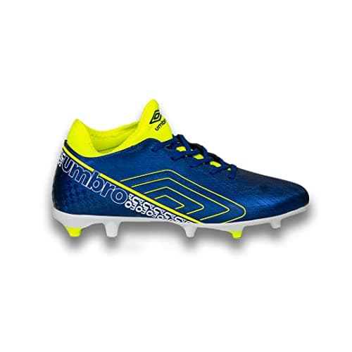 Umbro Spirito Youth Firm Ground Soccer Shoes (Blue/Lime/White, us_Footwear_Size_System, Little_Kid, Men, Numeric, Medium, Numeric_2_Point_5)