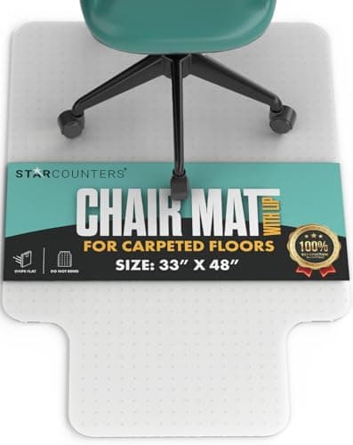 Office Chair Mat for Carpet - Desk Chair Mat for Carpet Protector Mat for Office Chair - Computer Chair Mat for Carpet - Office Floor Mats for Rolling Chairs Carpet - 33" x 48", Carpet with Lip