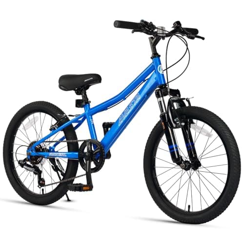 AVASTA 20'' Big Kids Mountain Bike for Age 6 7 8 9 10 11 12 Years Old Boys Girls Teen with Suspension Fork Front & Rear Dual Hand Brakes 6 Speeds Drivetrain, Blue