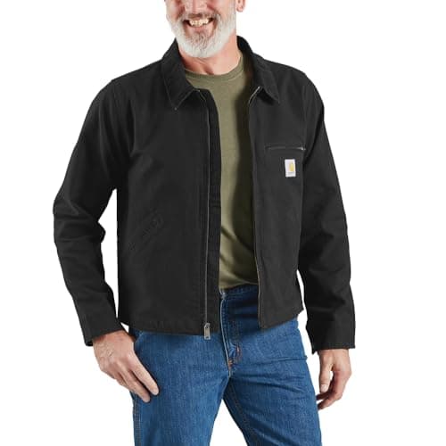 Carhartt Men's Rugged Flex Relaxed Fit Duck Detroit Jacket, Black