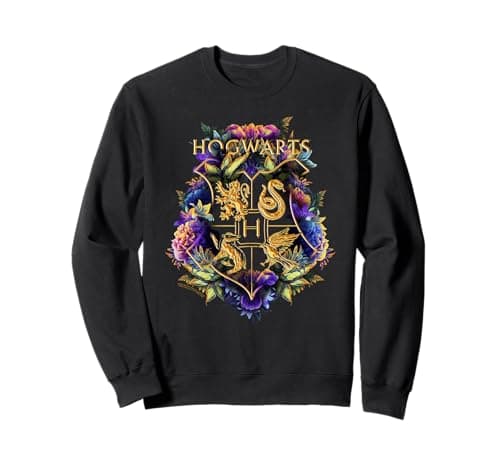 Harry Potter Hogwarts Multi-Colored Floral Crest Sweatshirt