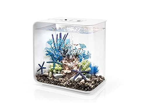 biOrb Flow 15 Acrylic 4-Gallon Aquarium with Multi-Color Remote-Controlled LED Lights Modern Compact Tank for Tabletop or Desktop Display, White