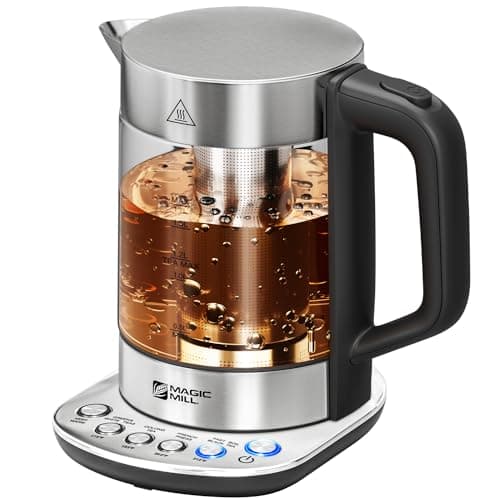 Magic Mill Pro Electric Kettle with tea Infuser and Temperature Control - Keep Warm Function, Rapid Boil, Automatic Safety Shut Off, BPA Free, No Plastic on Water, British Patent Technology,Large 1.7L