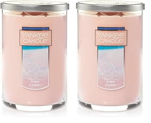 Yankee Candle Pink Sands Scented, Classic 22oz Large Tumbler 2-Wick Candle, Over 75 Hours of Burn Time, Premium Quality, Exotic Island Escape (Pack of 2)