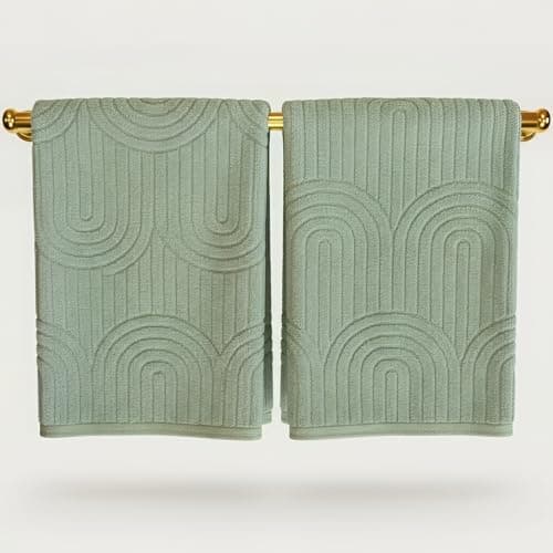 KIBAGA Decorative Hand Towels for Your Bathroom Or Kitchen – Luxurious Set of 2 Soft Boho Cotton Towels are Absorbent, Lightweight & Dry Quickly - Perfect to Elevate Any Bath Decoration at Home