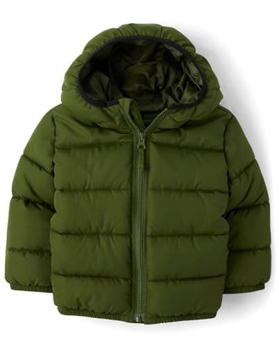 The Children's Place,Baby Boys,And Toddler Medium Weight Puffer Jacket, Wind-Resistant, Water-Resistant,Dark Ivy,4 Years