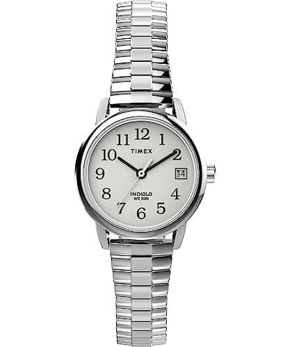 Timex Women's Easy Reader Classic 25mm Watch - Silver-Tone Expansion Band White Dial Silver-Tone Case