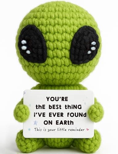 TKGIFTHOT Unique Crochet Alien Gift for Boyfriend, Girlfriend, Anniversary, Valentine's Day, Birthday, Christmas Funny Romantic Gifts for Him Her to My Love Stocking Stuffers