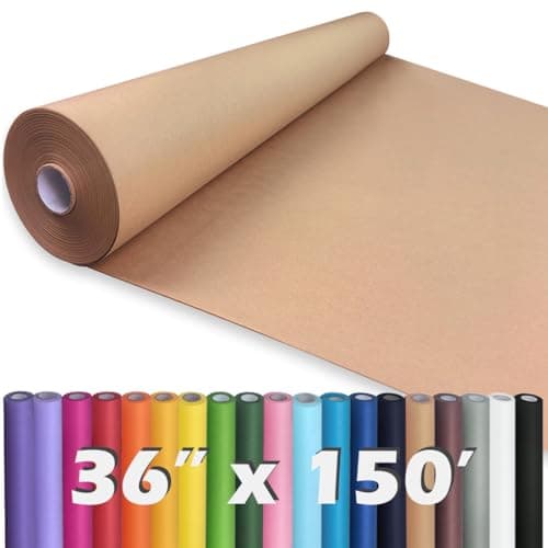 Best Kraft Paper Rolls #1 from PH PERKHOMY PerkHomy Brown Kraft Paper Roll 36" x 1,800" (150') for Gift Wrapping Bouquet Flower Art Painting Craft Writing Packaging Shipping 80GSM 55LB (Brown, 36" x 150')