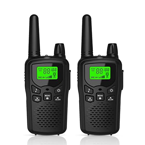 Walkie Talkies,Erelis Long Rang Walkie Talkies with 22 FRS Channels,Walkie Talkies for Adults with Lamp,VOX,LCD Display for Outdoor Activities Black