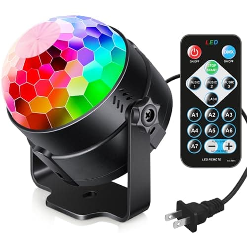 Luditek Sound Activated Party Lights with Remote DJ Lighting, Disco Ball Strobe Stage Light for Home Room Dance Parties Birthday Karaoke Stocking Stuffers New Years Eve Halloween Christmas Decorations