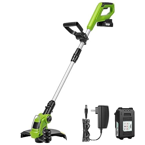 VIVOSUN 12” Cordless String Trimmer and Edger, 20V 2.0Ah Weed Eater, 2-Speed Control with Adjustable Head, Pole & Handle, Spool, Lightweight & Compact Trimmer, Battery and Fast Charger Included