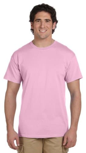 Gildan Men's Heavy Taped Neck Comfort Jersey T-Shirt, Light Pink, Large