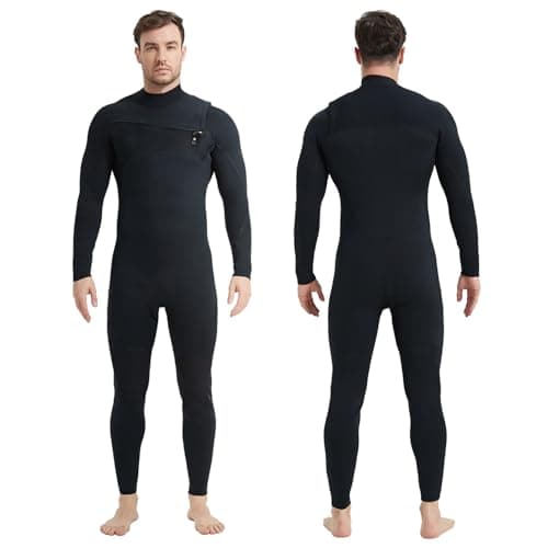 Lemorecn Men’s Surfing Wetsuit Super Stretch Neoprene 4/3mm Chest Zip Full Wetsuit for Men(MC0401-L)