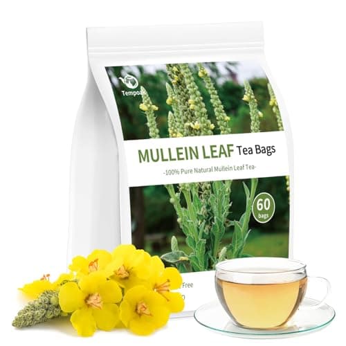 60 Mullein Leaf Tea Bags - 100% Pure & Natural Mullein Leaves, Caffeine Free, No Additives, No Sugar, Non-GMO