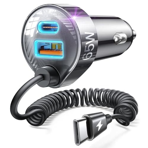 LISEN 65W Car Charger USB C Fast Charging for iPhone 16 15 Pro Max,Super Fast Type C Car Charger Adapter Fit iPhone 16e 15 Pro Max Plus,iPad Pro,Samsung Galaxy S25 S24 Ultra,Pixel,Android,5FT,Black