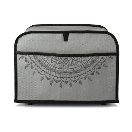 kwmobile Cover Compatible with 2 Slice Toaster - Cover for Toaster - Indian Sun Grey