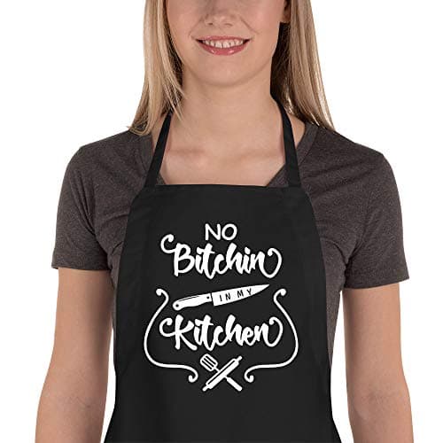 Funny Aprons for Women Men, Novelty Kitchen Cooking Apron with 2 Pockets, Cute Baking Apron for Bakers, Birthday Housewarming Christmas Thanksgiving Gift for Mom Wife Daughter Sister Aunt Grandma