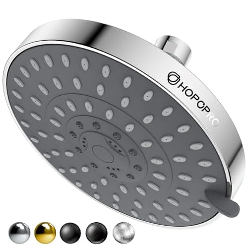 HOPOPRO 5-Mode High Pressure Shower Head - The Washington Post, NBC News, Today TV Show Recommended - High Flow Fixed Showerheads (6 Inch Chrome)