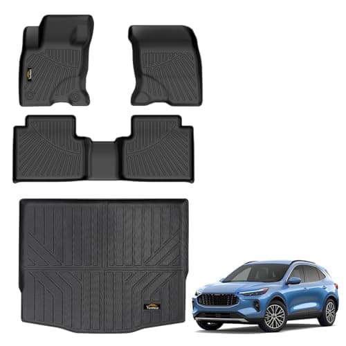 Best Car Floor Mats #3 from YonMeoo Floor Mats & Cargo Liner Custom Fit for Ford Escape Hybrid 2020-2025 2026 (NOT Fit Gas) All Weather TPE Rubber Trunk Mat Anti-Slip Full Set Automotive Floor Liners for Escape 2025 Accessories