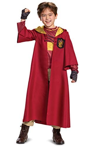 Harry Potter Quidditch Gryffindor Deluxe Children's Costume, Red & Gold, Kids Size Small (4-6)