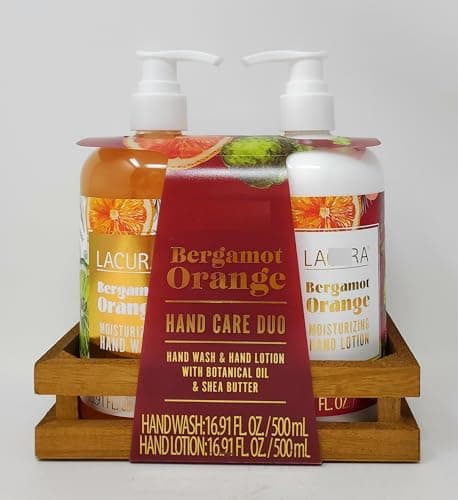 Bergamot Orange Hand Care Duo Gift Set, Hand Wash & Hand Lotion with Botanical Oil and Chea Butter 16.91fl oz/500ml Each