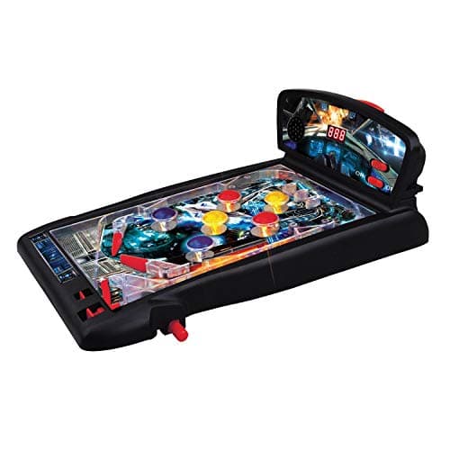 New Era Pinball Game Black – Interactive Tabletop or Floor Arcade Pinball Machine for Kids & Adults – LED Scoring, Lights & Sounds, Fast & Fun 3-Ball Launch Game – Ideal Gift for Birthdays & Christmas