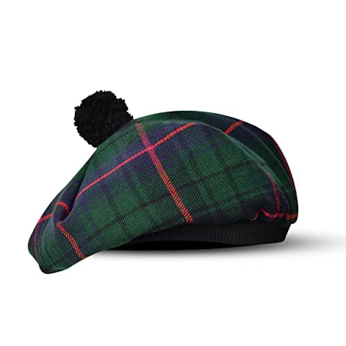Scottish Hat Tam o Shanter Scottish Bonnet Tartan hat Acrylic Wool with Pompom (US, Alpha, One Size, Standard, Davidson)
