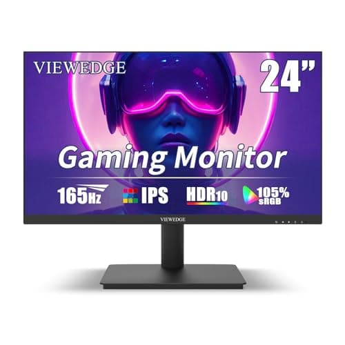 Viewedge 24 Inch Gaming Monitor with 165hz/144hz, IPS 1ms, FHD 1080p and HDR 10 | PC Computer Monitor with 105% sRGB, Bluelight Filter, 2 HDMI & 1 DP Port, Support Freesync and Wall Mounted