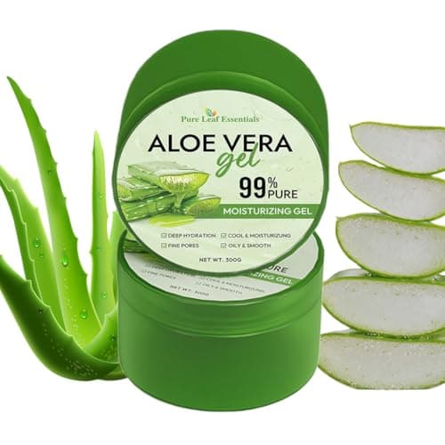 Pure Leaf Essentials Organic Aloe Vera Gel – 99% Pure, Fresh-Harvested, Hydrating Gel for Face, Body, Hair, and Scalp, 10 oz