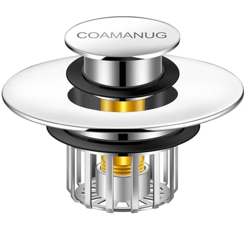 coamanug Bathtub Stopper | Shower Drain Hair Catcher, Pop-up Tub Stopper with Strainer | Bathroom Drain Plug | Drain Protector for 1-1/2 to 1-3/4"" Bath Drain Hole
