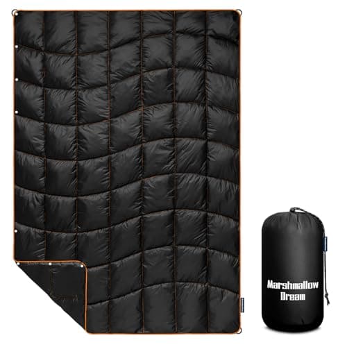 marshmallow dream Camping Blanket, Packable Puffy Blanket Down Alternative Blanket Lightweight Windproof Water Resistant for Outdoors,Hiking, Backpacking,Beach,Car,Picnic,Stadium 39x55in