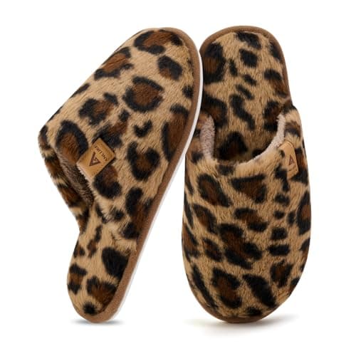 ANLUKE Slippers for Women Plush Memory Foam House Slippers Closed Toe Shoes with Non-Slip Sole Cozy Warm Fuzzy Home Shoes