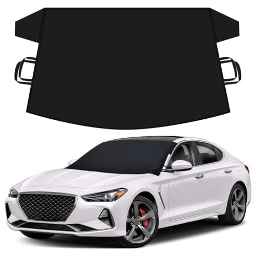 Autovir Windshield Cover for Ice and Snow | Snow, Ice, and Frost Protection Car Windshield Cover (69x42 inches) | All-Weather Car Snow Cover for Sedans, SUVs, and Hatchbacks