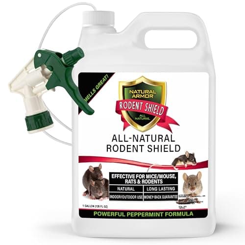 Peppermint Repellent for Mice/Mouse, Rats & Rodents. Natural Spray for Indoor & Outdoor Use. Natural Armor Rodent Shield. 128 OZ Gallon