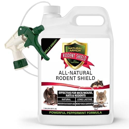 Peppermint Repellent for Mice/Mouse, Rats & Rodents. Natural Spray for Indoor & Outdoor Use. Natural Armor Rodent Shield. 128 OZ Gallon