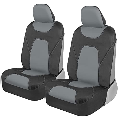 Motor Trend AquaShield Car Seat Covers for Front Seats, Gray – Two-Tone Waterproof Cars, Neoprene Cover Set, Interior Auto Truck Van SUV