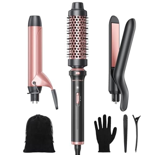 Best Styling Tools #4 from wavytalk Wavytalk 3 in 1 Curling Wand Set, Multi Curl, Curling Iron Set with Heated Round Brush, Flat Iron Hair Straightener, 1 1/4 inch Curling Iron, Dual Voltage Hair Curler