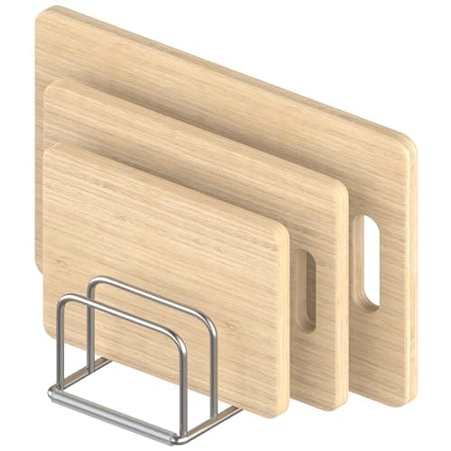 KORRTFID Cutting Board Organizer Stand Holder,304 Stainless Steel Chopping Board Holder,Pot Pan Lid Holder Rack kitchen Shelf Bakeware,Cookie Sheets Organizer (1.0 Inch Width Slots)