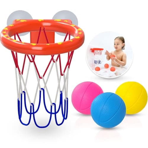 MARPPY Bath Toys - Bathtub Basketball Hoop for Toddler Kids - Mold-Free Bath Toys with Strong Suction Cups and 3 Colorful No-Hole Balls - Fun Shower and Bathtub Toy for Toddlers
