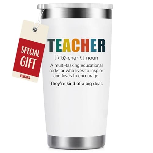 KIKERRO Teacher Gifts for Women, Teachers Day, Birthday, Christmas, Back To School Gifts for Teachers, End of Year Teacher Gifts, Thank You Gifts for Teacher - 20 oz Stainless Steel Teacher Tumbler