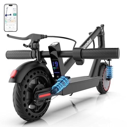 Best Electric Scooters #3 from Aovowheel Electric Scooter Adults, Foldable 8.5" Solid Tires E Scooter with Dual Suspension, 16 Mph, 350W Motor, Kick Scooters Max 16 Miles Long Range for Commuting, Electric Scooter for Adults, APP Control